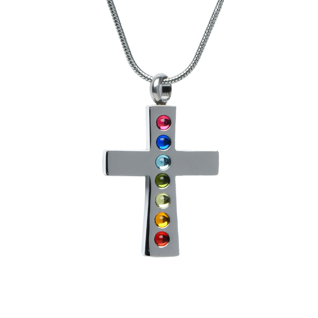 CLEARANCE - J-046 Cross with Multicolor Stones