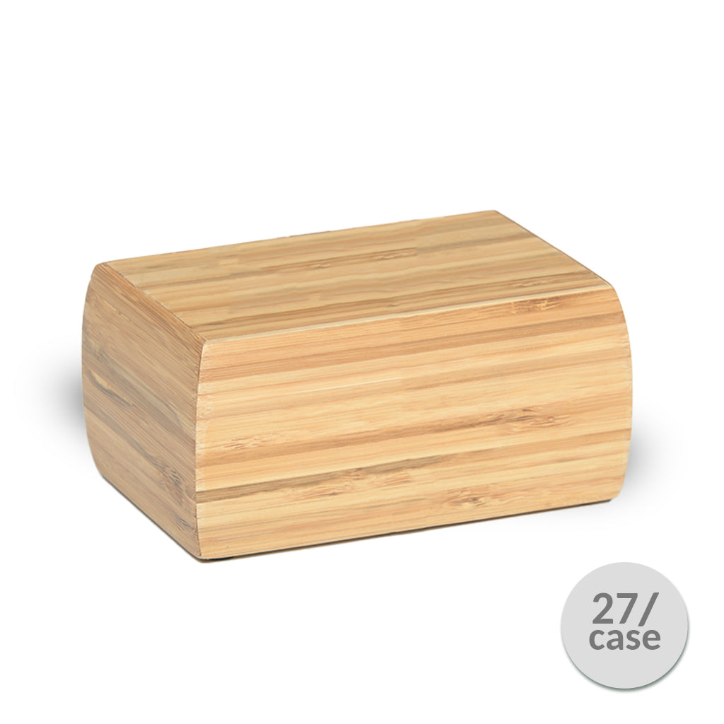 IMPERFECT SELECTION - SMALL - Eco-friendly Bamboo Urn - 1024 - Curved edges - Case of 27