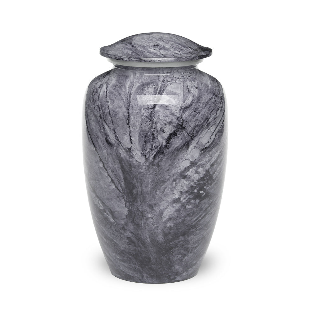 ADULT -Classic Alloy Urn - Hand-painted Stone-look Dark Gray
