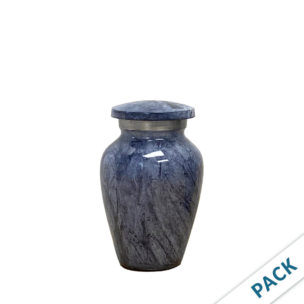 KEEPSAKE -Alloy Urn -Hand Painted Stone-look - Pack of 10 Blue-Gray