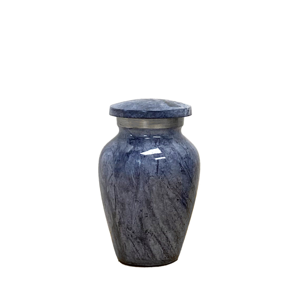 KEEPSAKE -Alloy Urn -Hand Painted Stone-look Blue-Gray