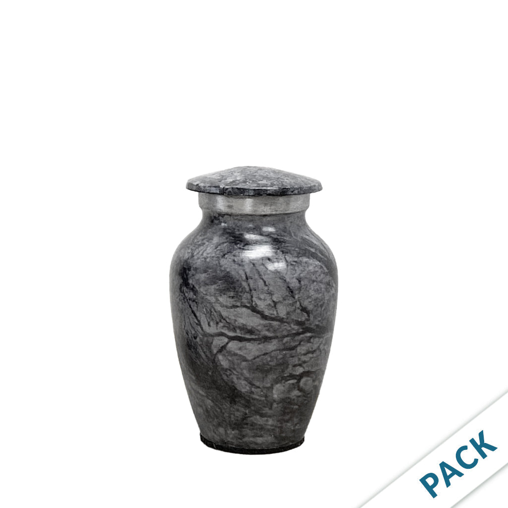 KEEPSAKE -Alloy Urn -Hand Painted Stone-look - Pack of 10 Dark Gray