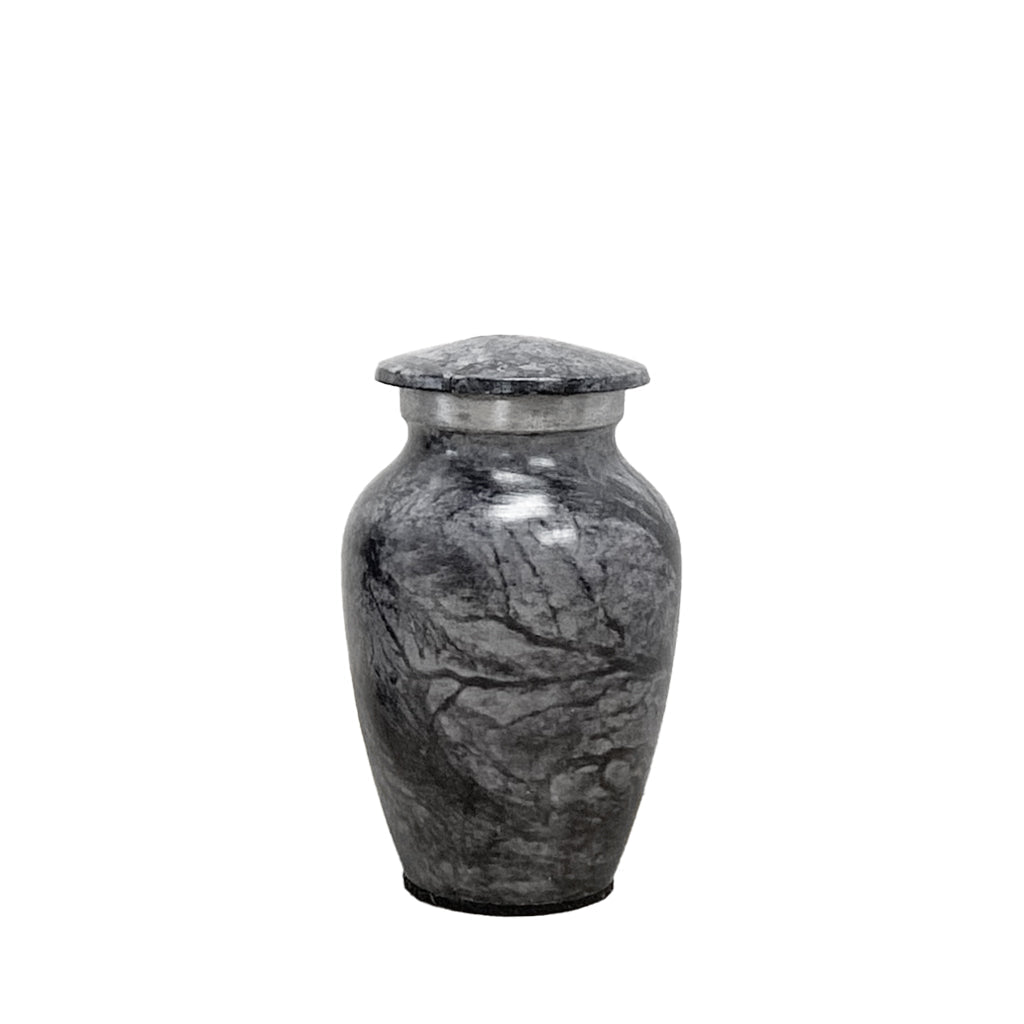 KEEPSAKE -Alloy Urn -Hand Painted Stone-look Dark Gray