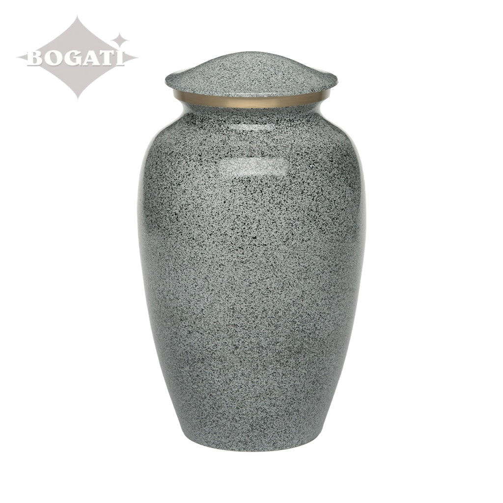 ADULT Classic Brass urn -1541- Speckled finish White&Black