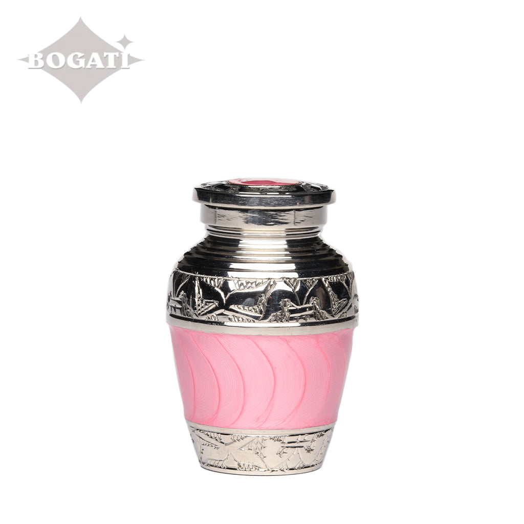 KEEPSAKE Nickel Plated Brass Urn -1528- Fleur-de-Lis
