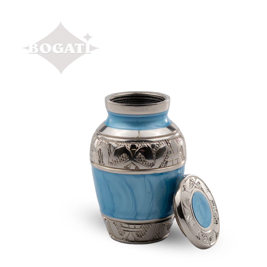 KEEPSAKE Nickel Plated Brass Urn -1528- Fleur-de-Lis