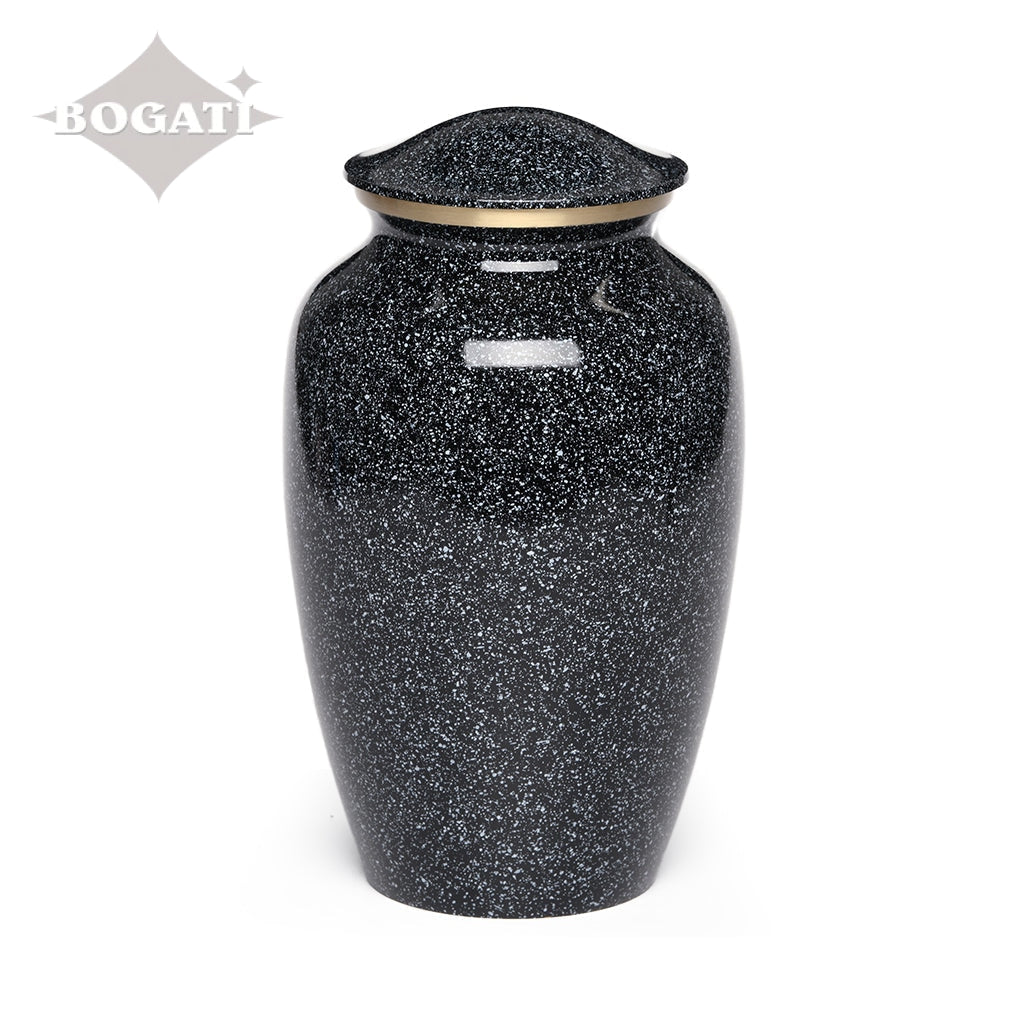 ADULT Classic Brass urn -1541- Speckled finish Black&White
