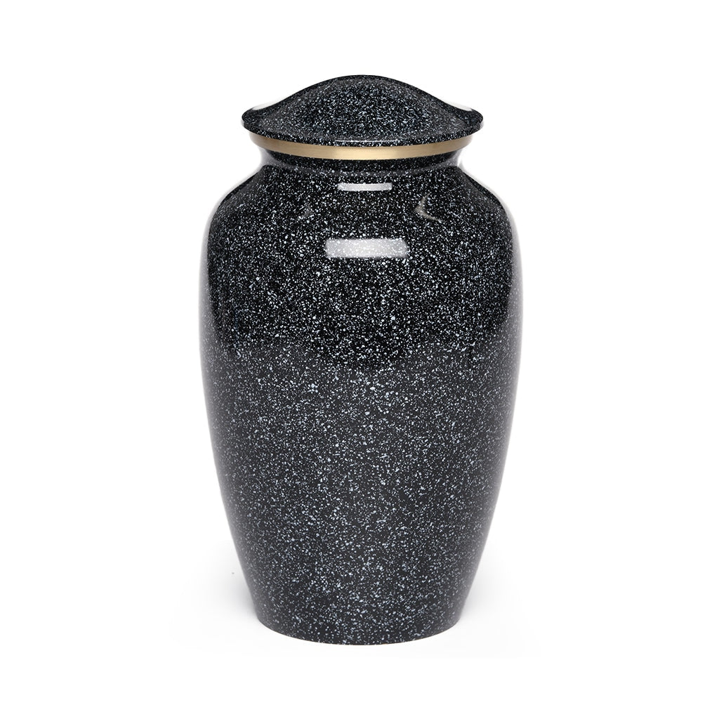 ADULT Classic Brass urn -1541- Speckled finish Black&White
