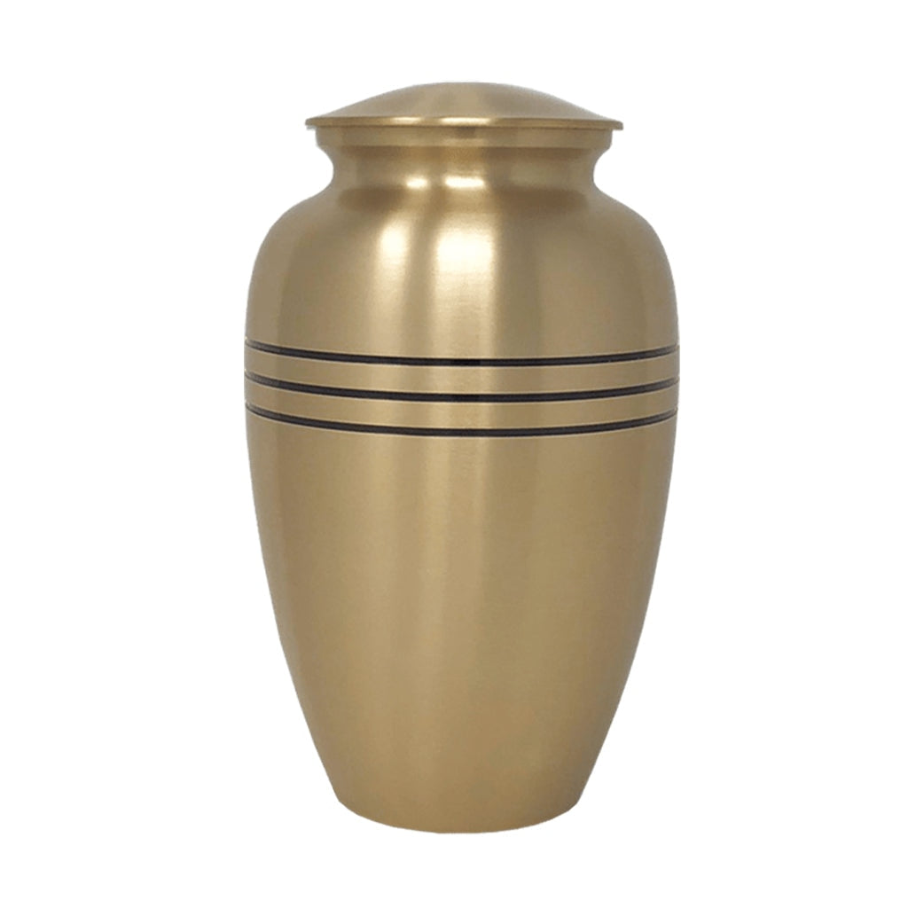 ADULT Brass Urn - Brushed Finish - Three Rings Brass