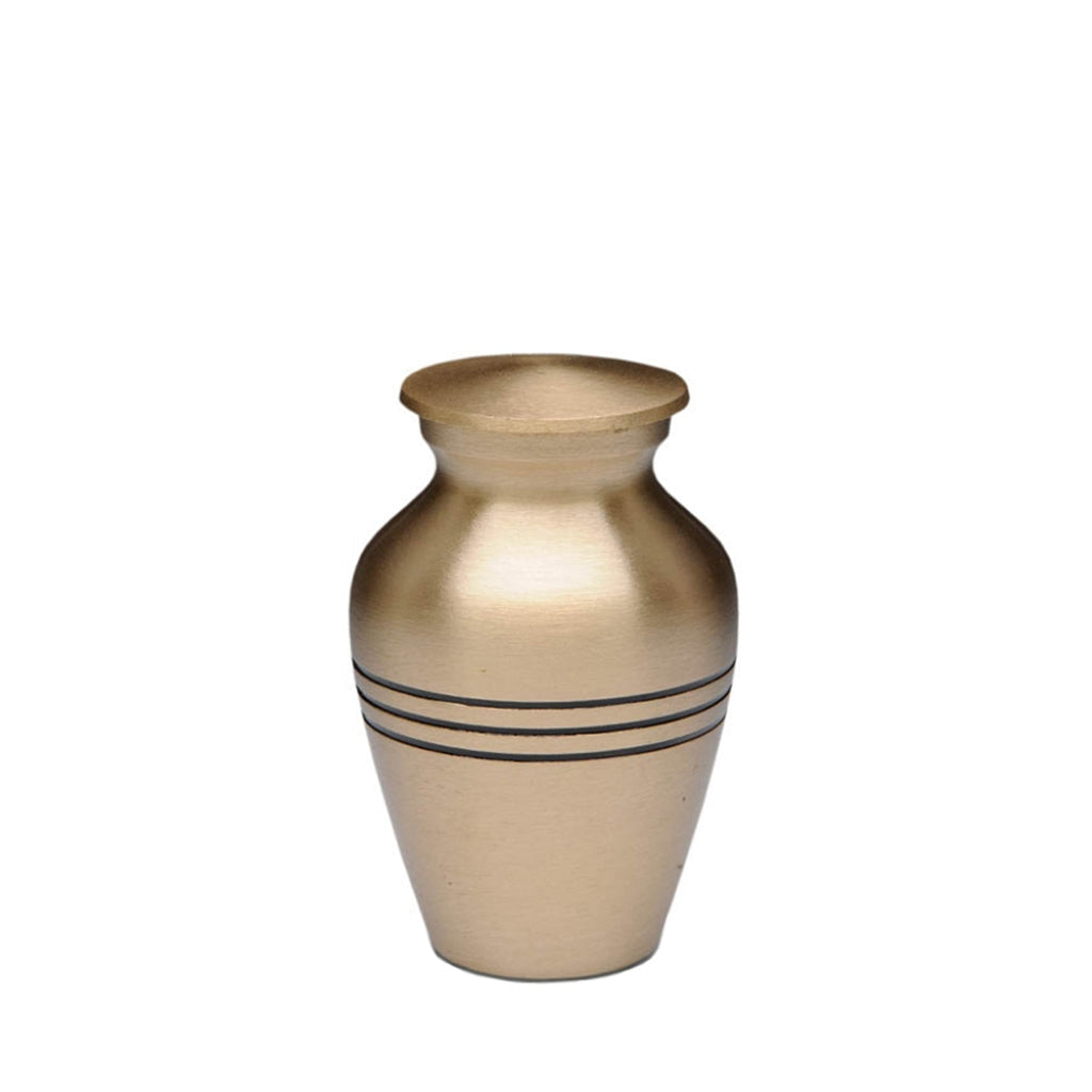 KEEPSAKE Brass Urn - Brushed Finish- Three Rings Brass
