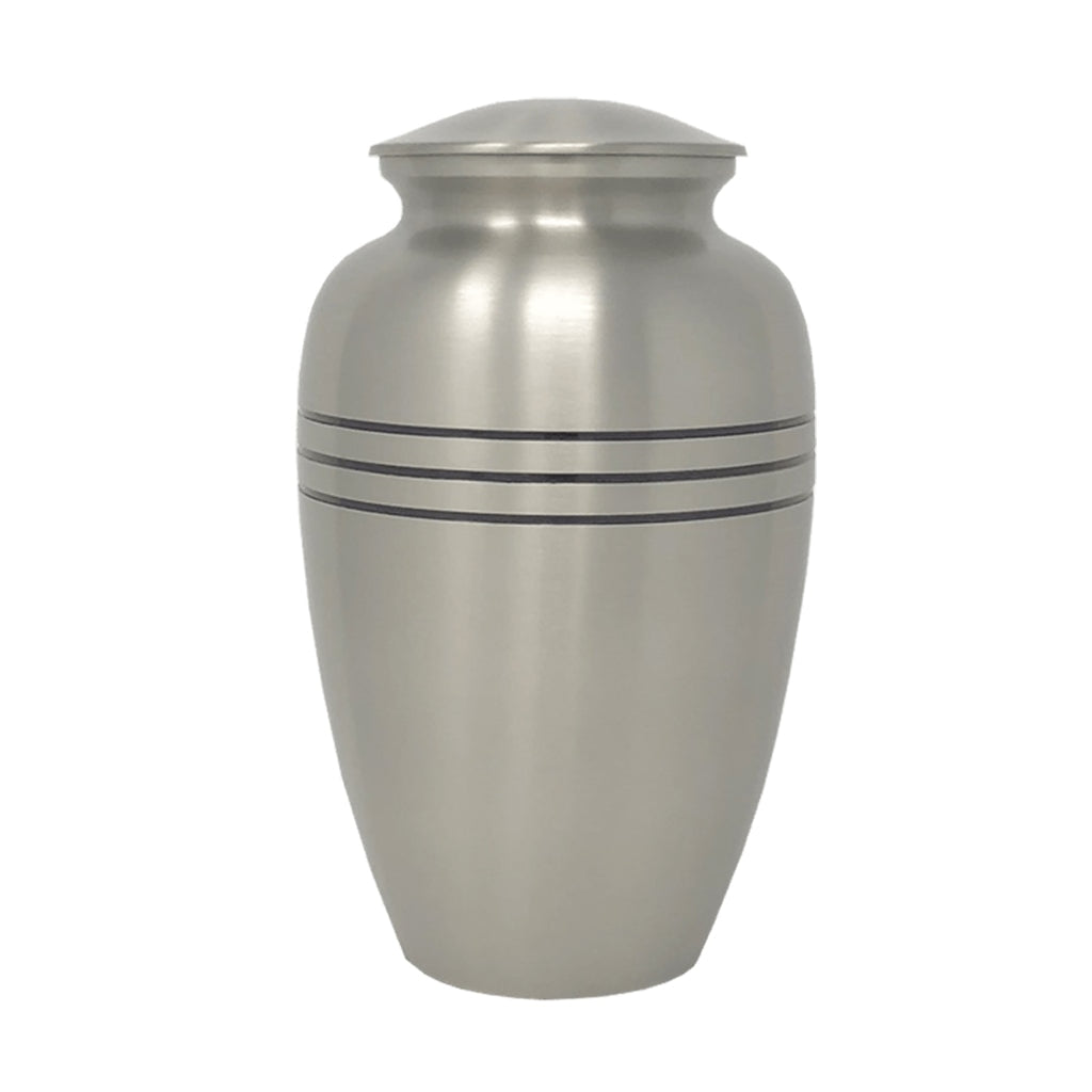 ADULT Brass Urn - Brushed Finish - Three Rings Pewter