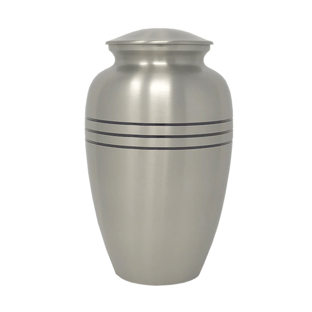 IMPERFECT SELECTION - ADULT Brass Urn - Brushed Finish - Three Rings Brushed Pewter