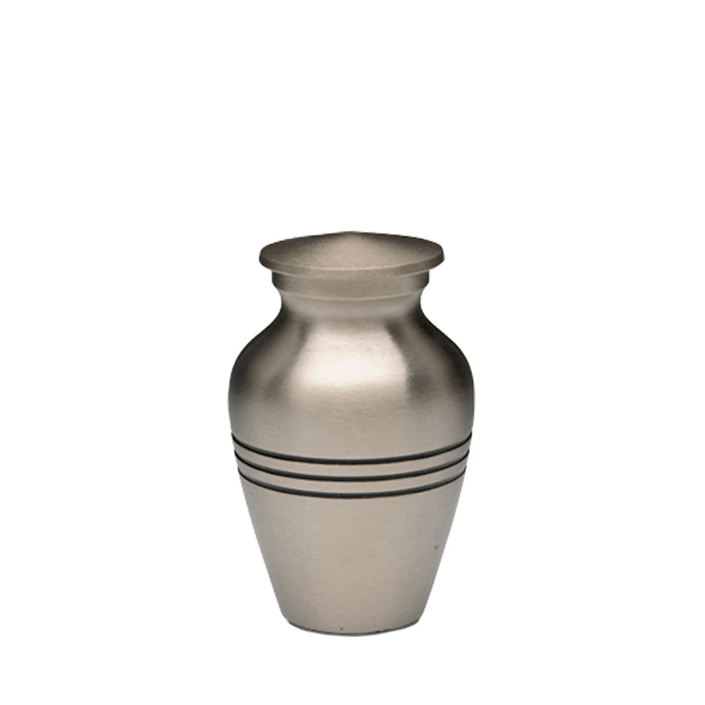 KEEPSAKE Brass Urn - Brushed Finish- Three Rings Pewter