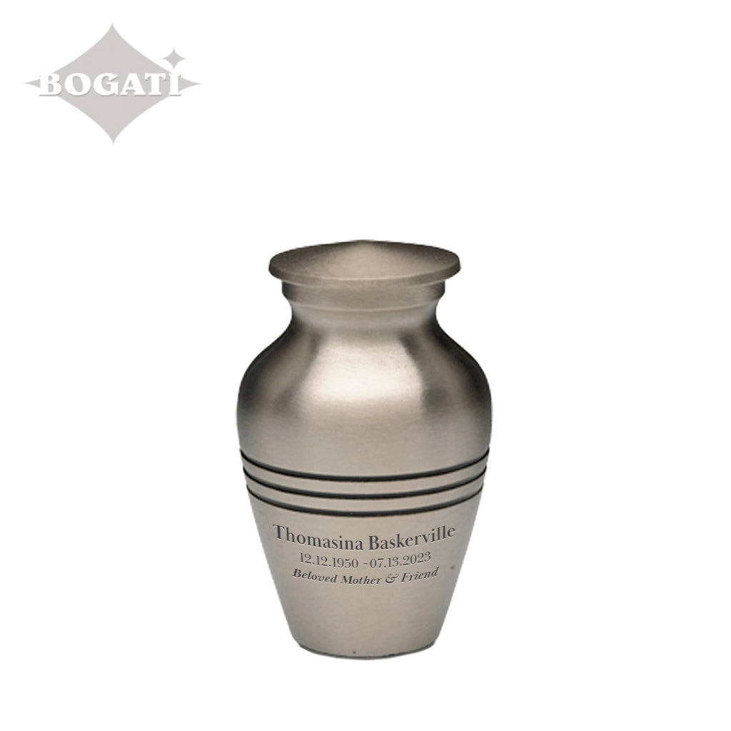 KEEPSAKE Brass Urn - Brushed Finish- Three Rings
