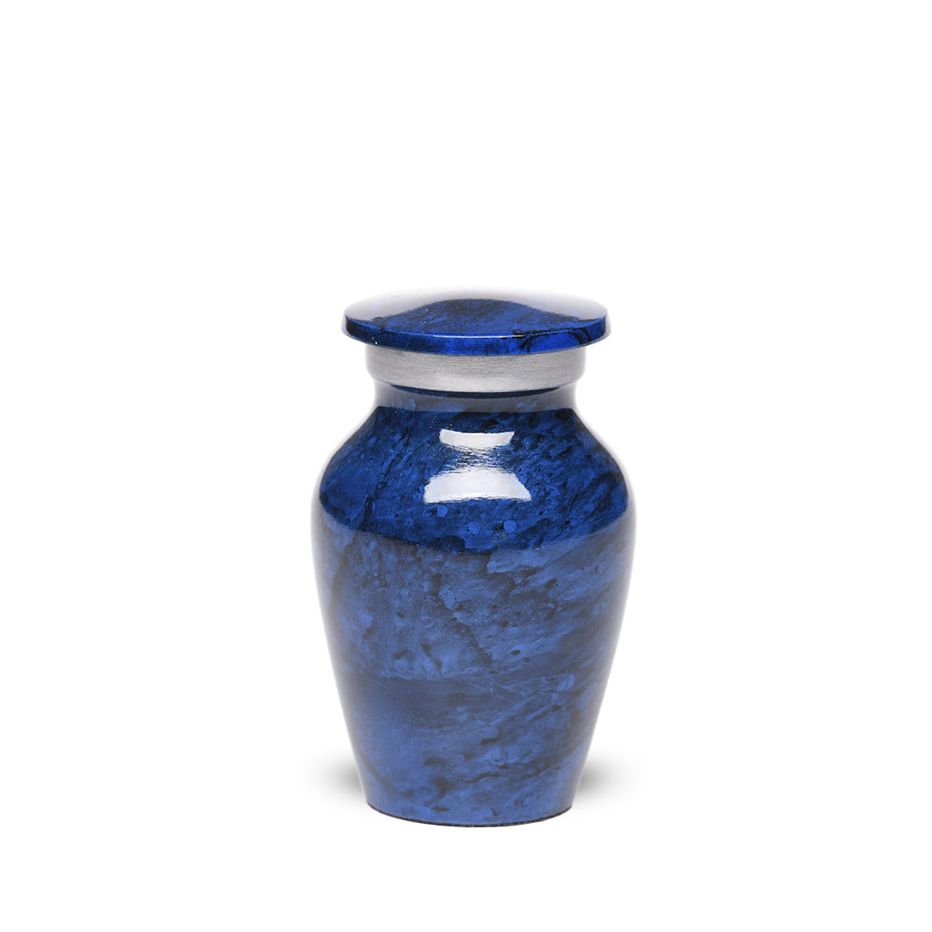 KEEPSAKE Classic Alloy urn -1600- Marbled Stone Dark Blue