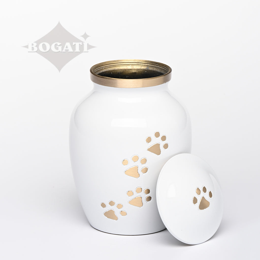 SMALL Brass Pet Urn - "Paws to Heaven"