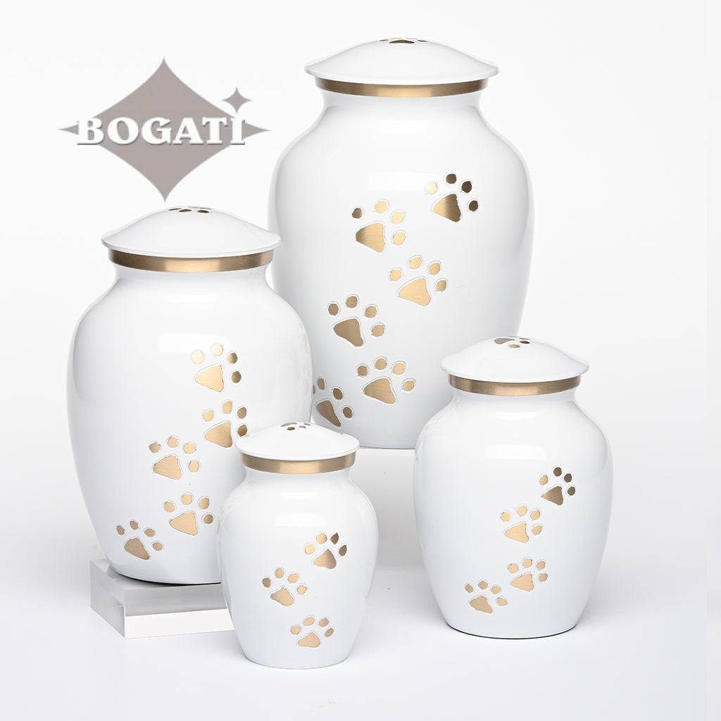 EXTRA SMALL Brass Pet Urn - "Paws to Heaven"