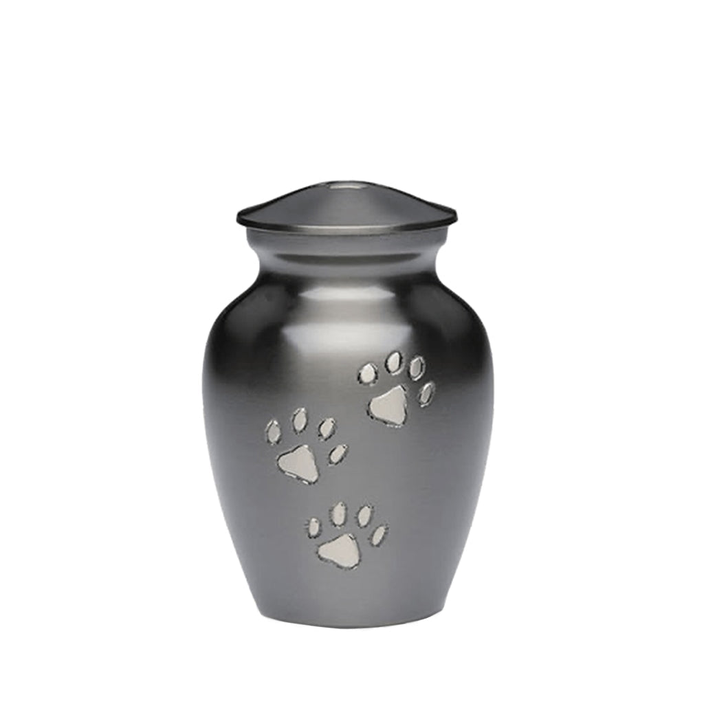 EXTRA SMALL Brass Pet Urn - "Paws to Heaven" Slate