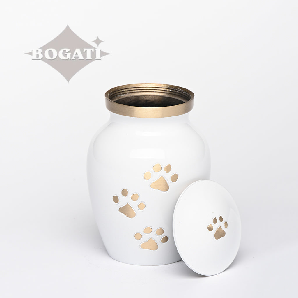 EXTRA SMALL Brass Pet Urn - "Paws to Heaven"