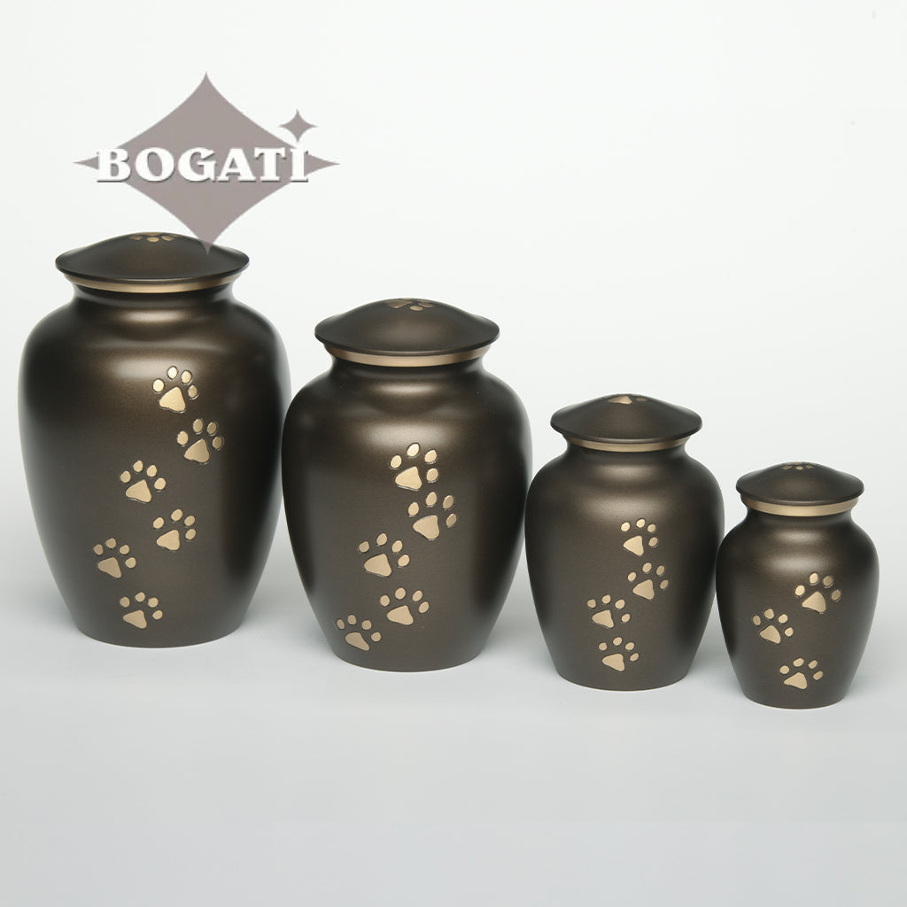 EXTRA SMALL Brass Pet Urn - "Paws to Heaven"