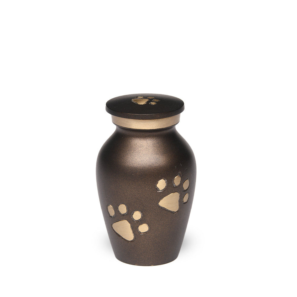 KEEPSAKE Brass Pet Urn - "Paws to Heaven" Brown
