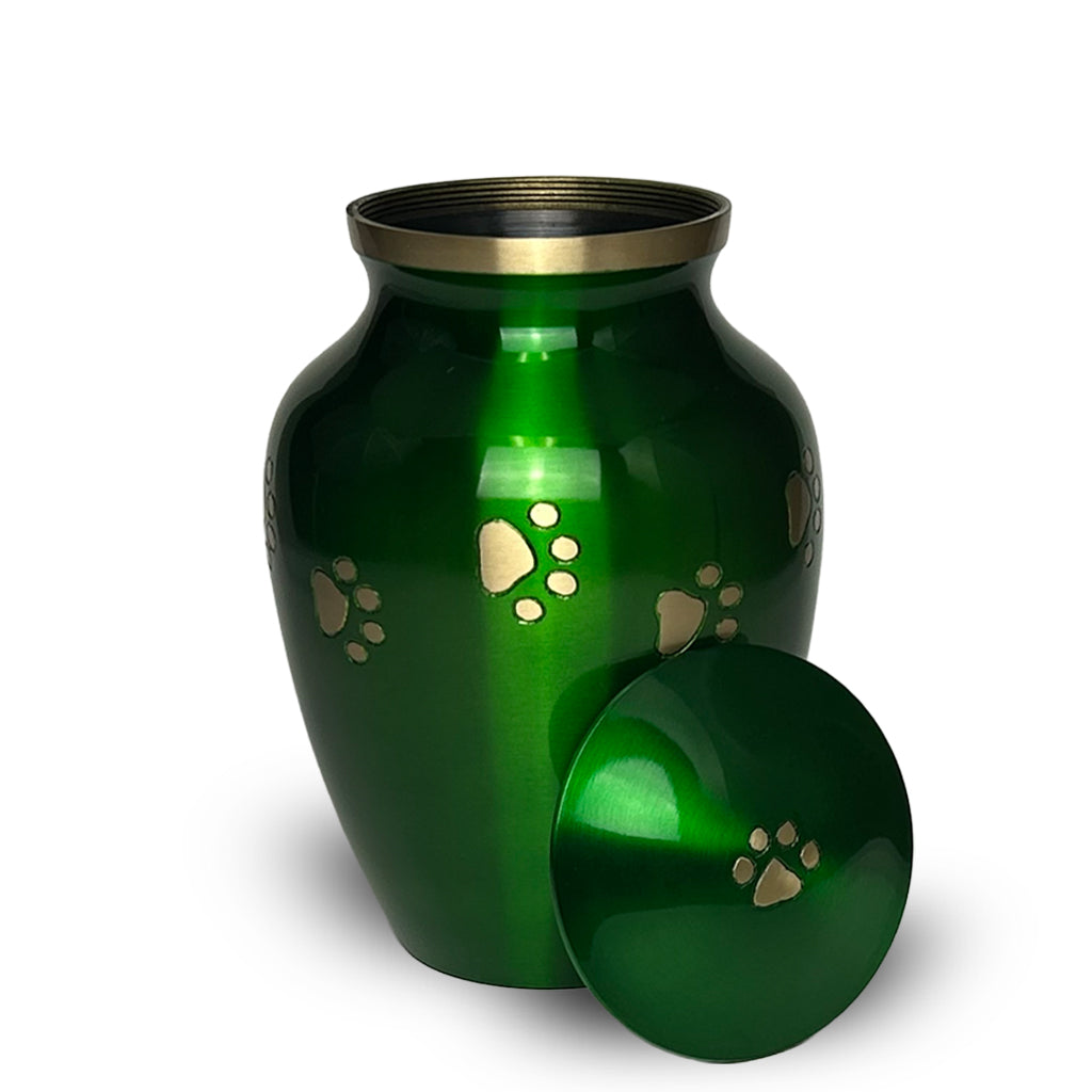 LARGE Brass Pet Urn - "Forever Paw"