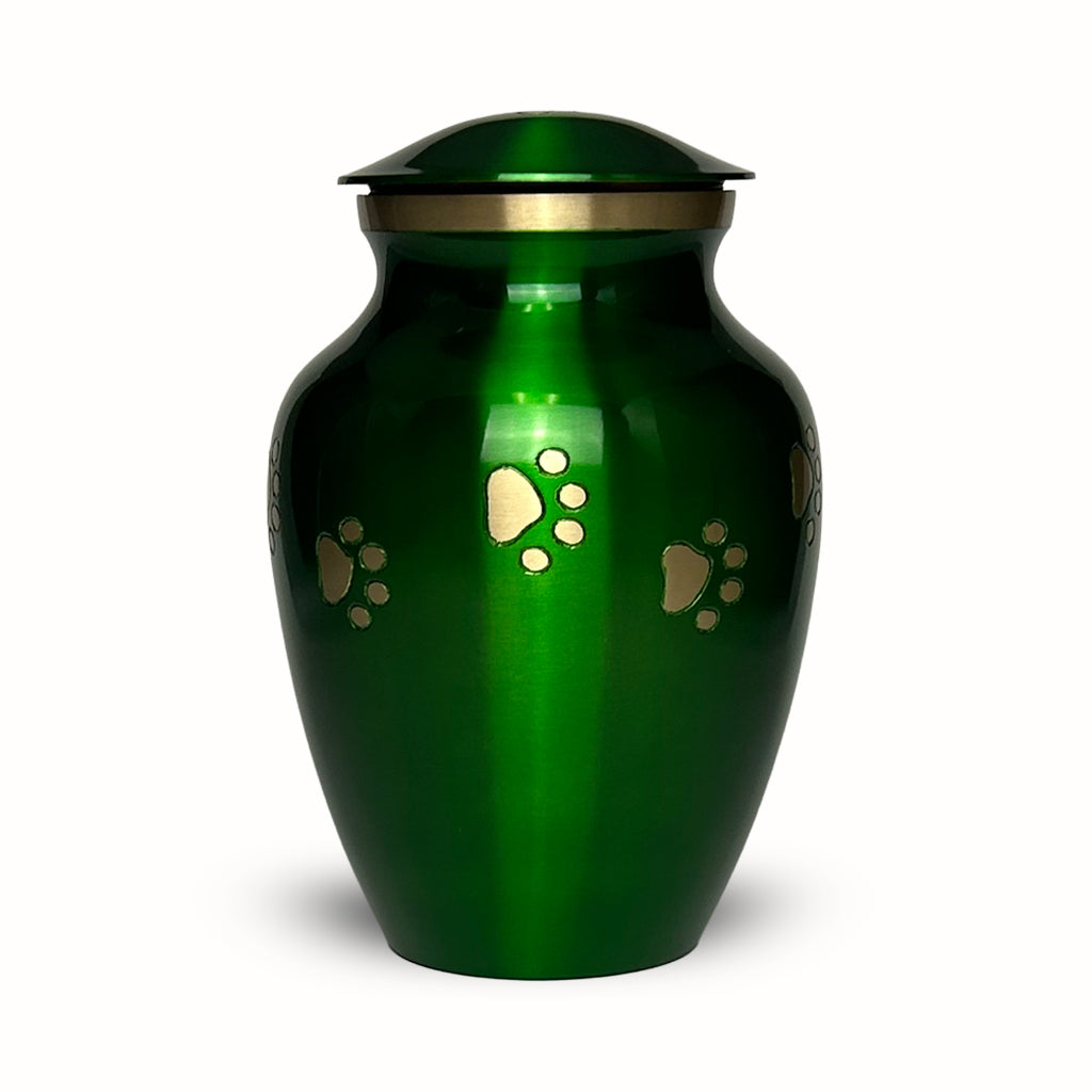 LARGE Brass Pet Urn - "Forever Paw"