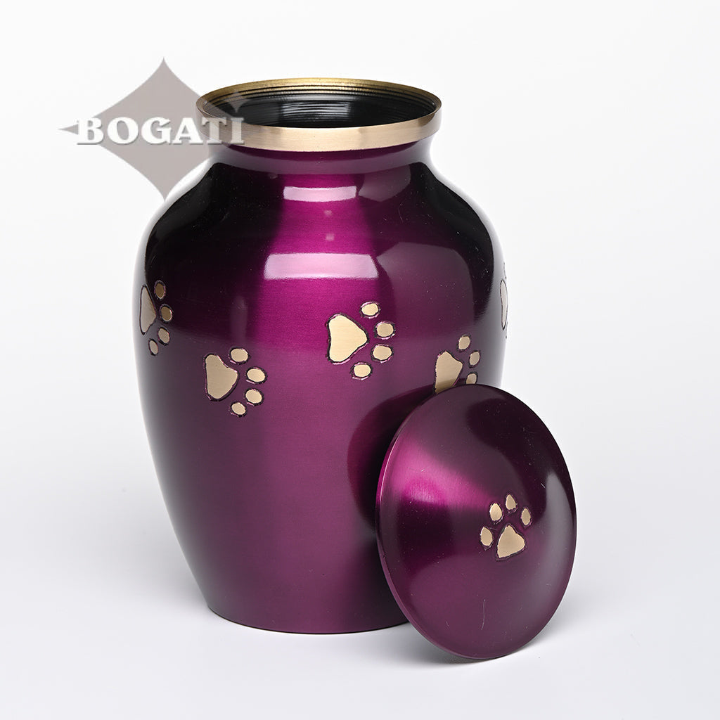 LARGE Brass Pet Urn - "Forever Paw"