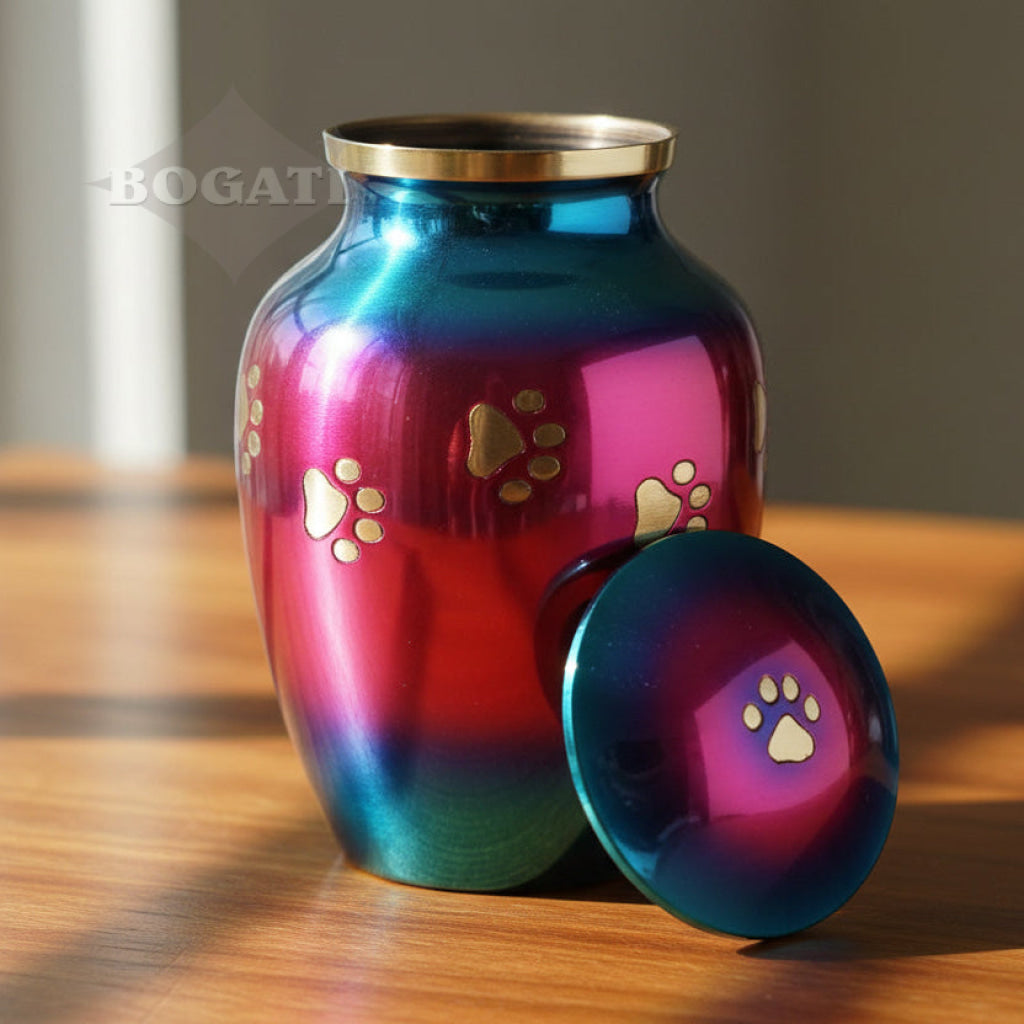 LARGE Brass Pet Urn - "Forever Paw"