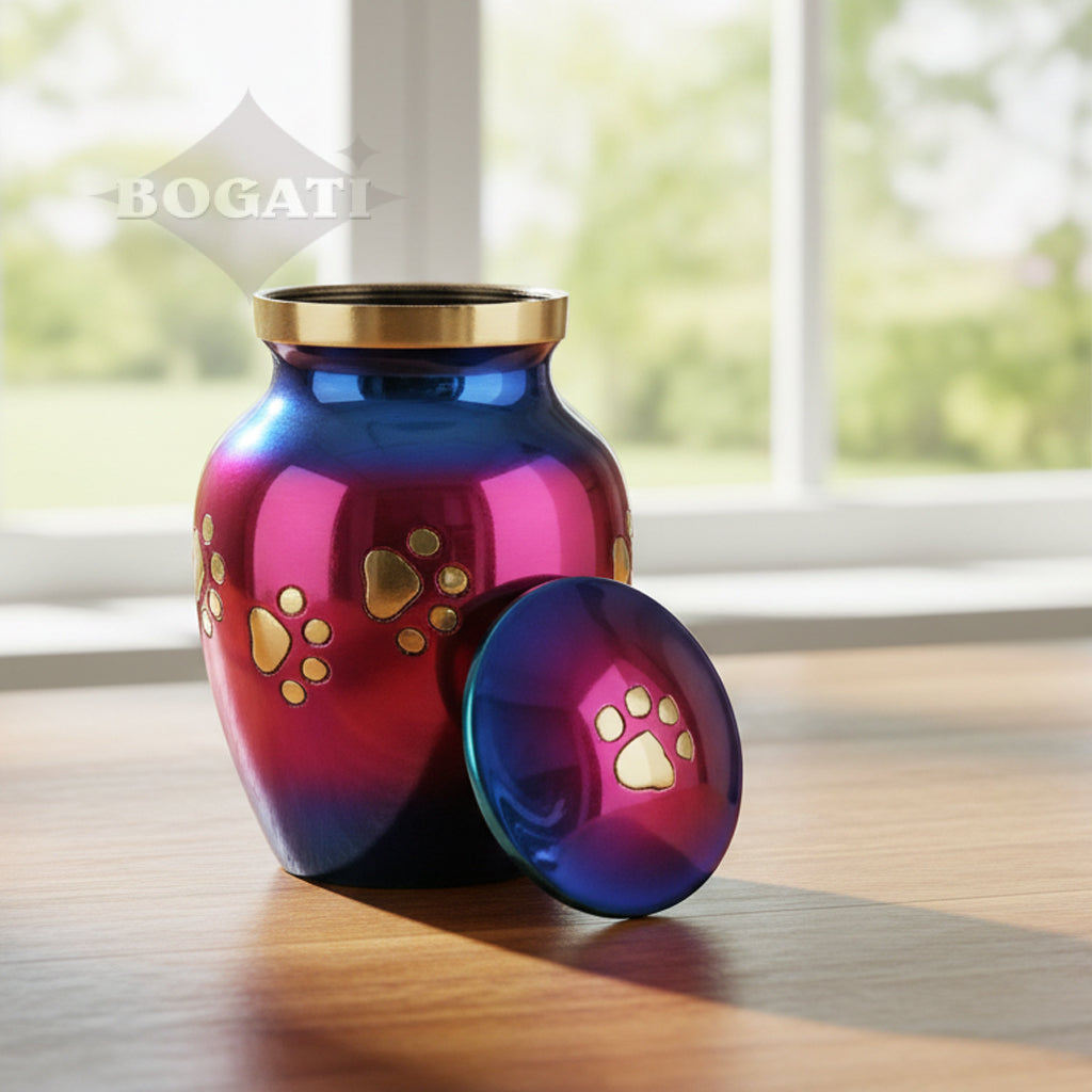 EXTRA SMALL Brass Pet Urn - "Forever Paw"