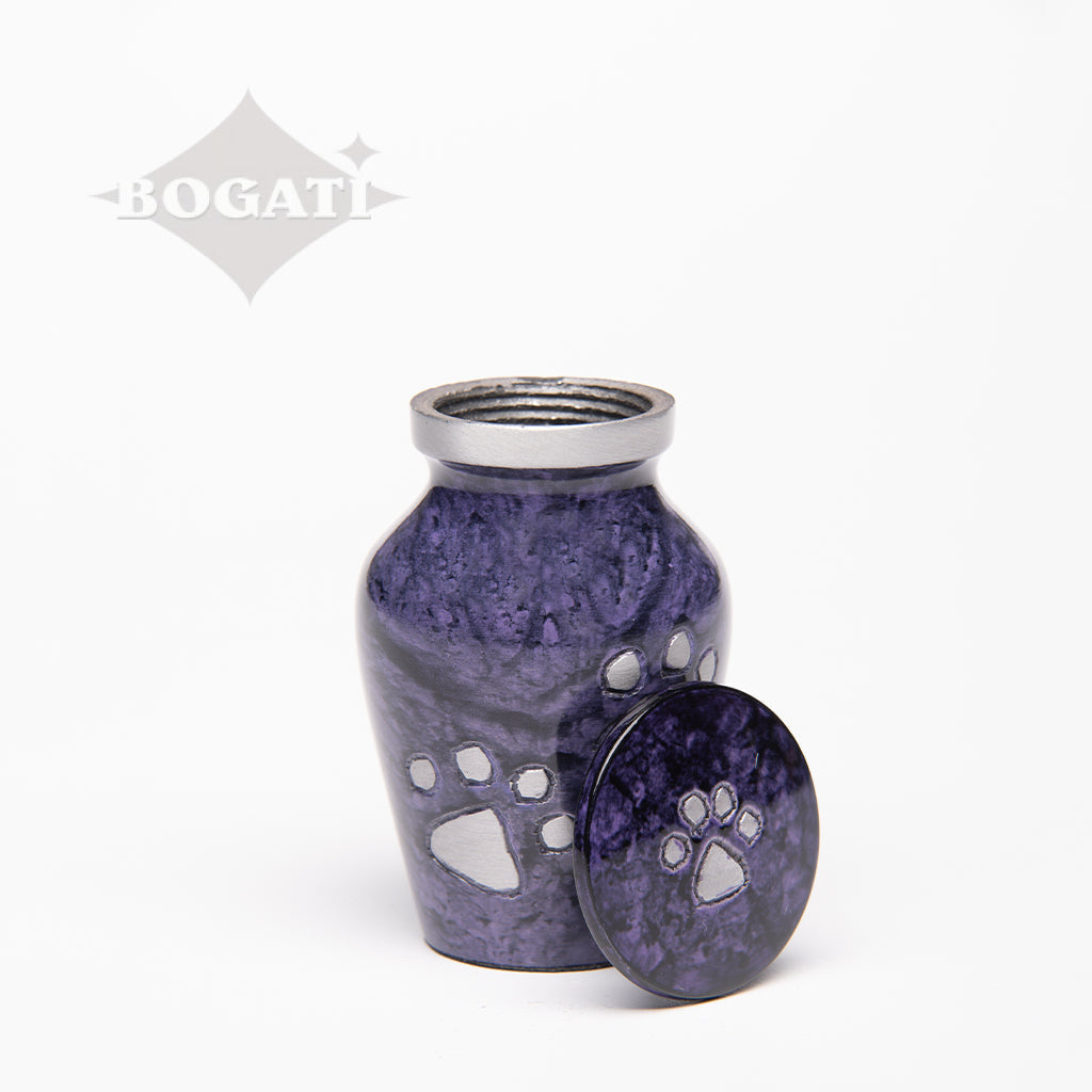 KEEPSAKE Alloy Pet Urn - 1658 "Paws to Heaven" - Marbled Stone Finish