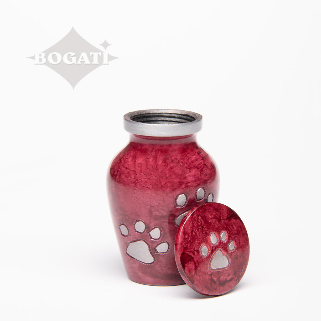 KEEPSAKE Alloy Pet Urn - 1658 "Paws to Heaven" - Marbled Stone Finish