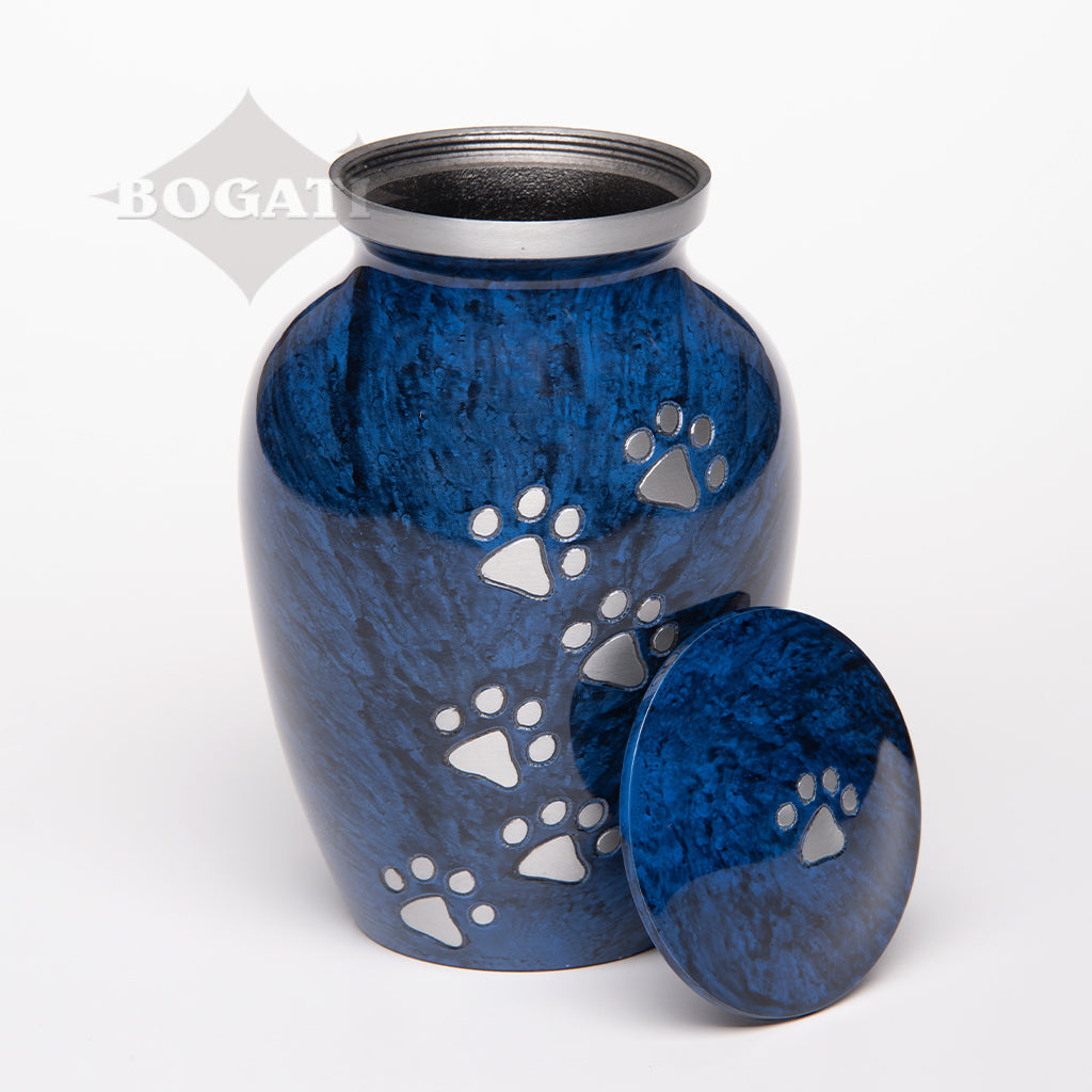 LARGE Alloy Pet Urn -1658 "Paws to Heaven" - Marbled Stone Finish