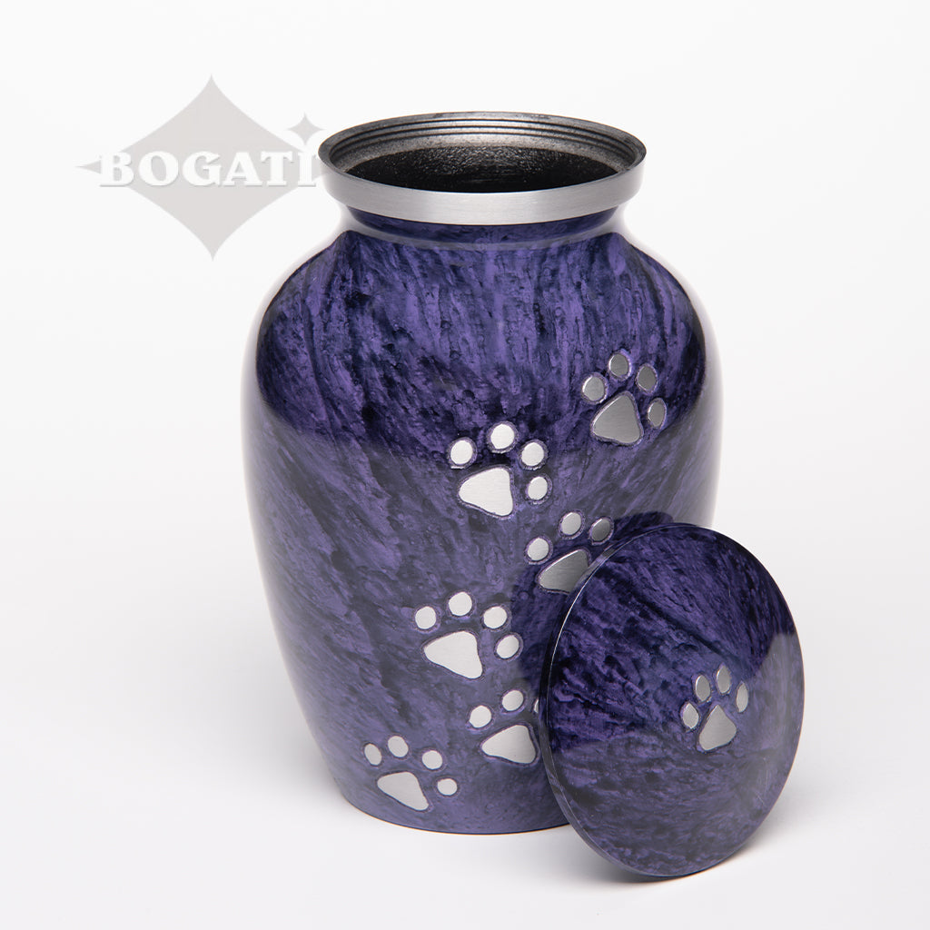 LARGE Alloy Pet Urn -1658 "Paws to Heaven" - Marbled Stone Finish