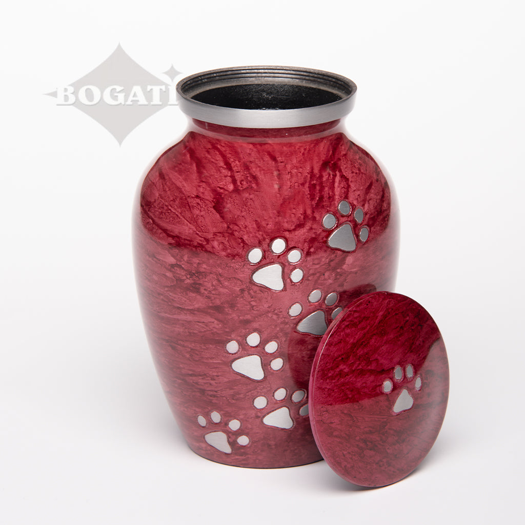 LARGE Alloy Pet Urn -1658 "Paws to Heaven" - Marbled Stone Finish