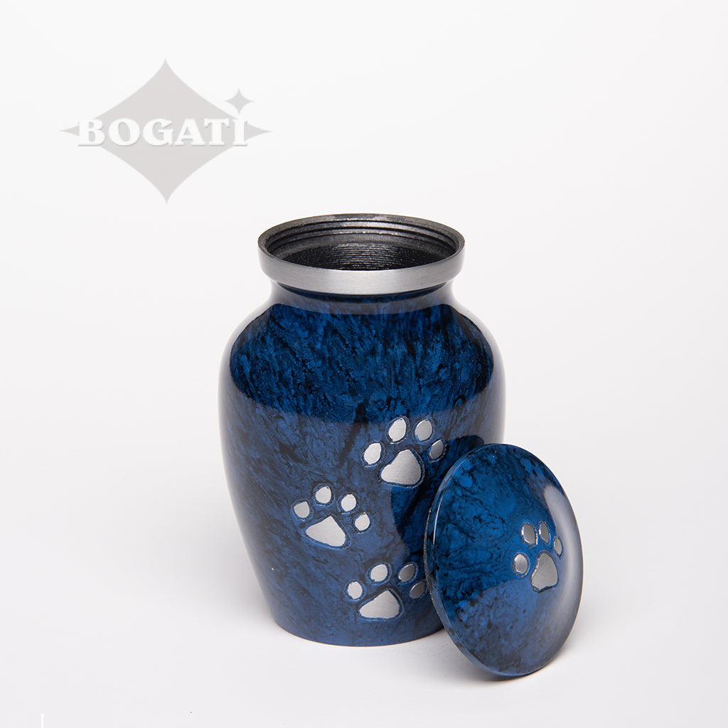 EXTRA SMALL Alloy Pet Urn - 1658 "Paws to Heaven" - Marbled Stone Finish