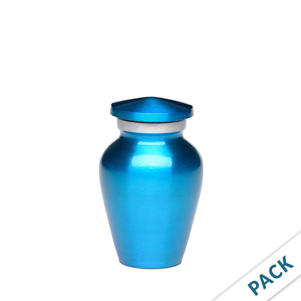 KEEPSAKE Classic Alloy urn -Color Perfection - High-Gloss-Pack of 10 Blue