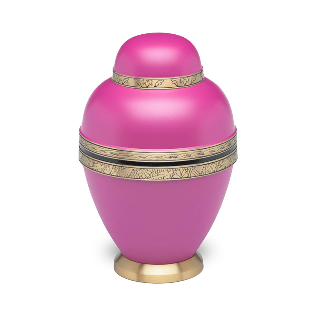 CLEARANCE ~ADULT Brass Urn -1962- Dome Top Magenta Sky