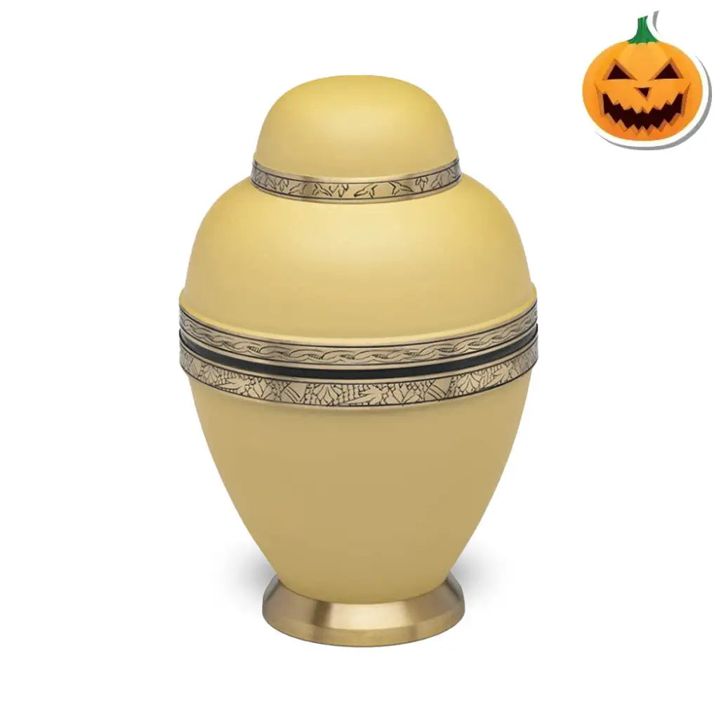 CLEARANCE ~ADULT Brass Urn -1962- Dome Top Golden Sand