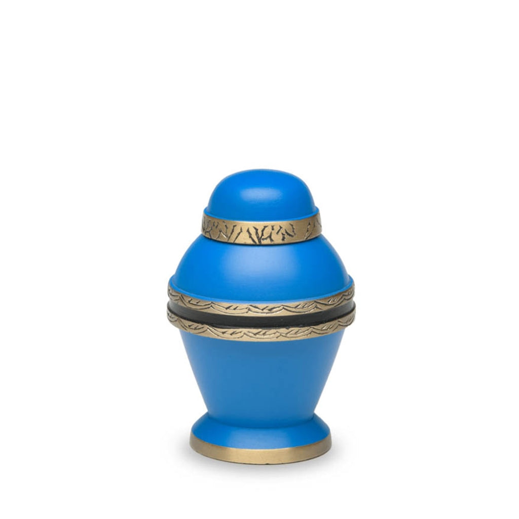 KEEPSAKE Brass Urn -1962- Dome Top Deep Blue