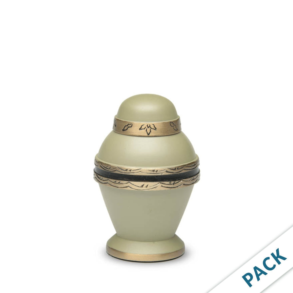 CLEARANCE ~ KEEPSAKE Brass Urn -1962- Dome Top - Pack of 10 Seafoam