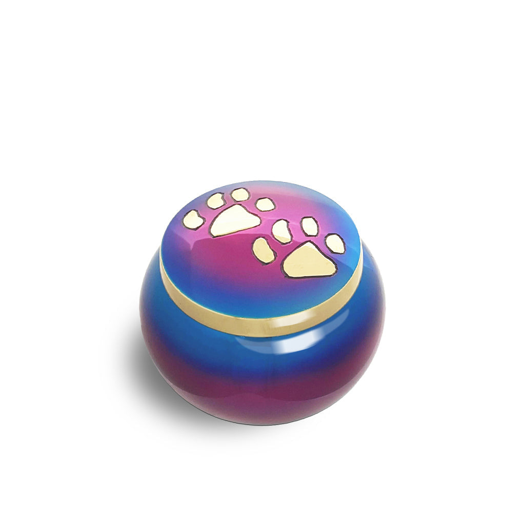 SMALL Brass "Journey" Pet urn - 2011- ColorWay Rainbow