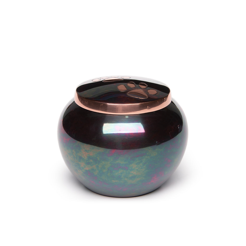 MEDIUM Brass Pet Urn -2012 "Journey" - Raku finish