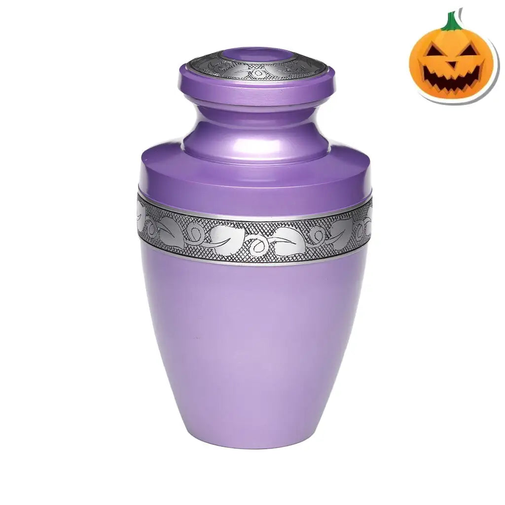 ADULT - Alloy Urn -2116- Grecian with Bogati Jasmine Border Purple