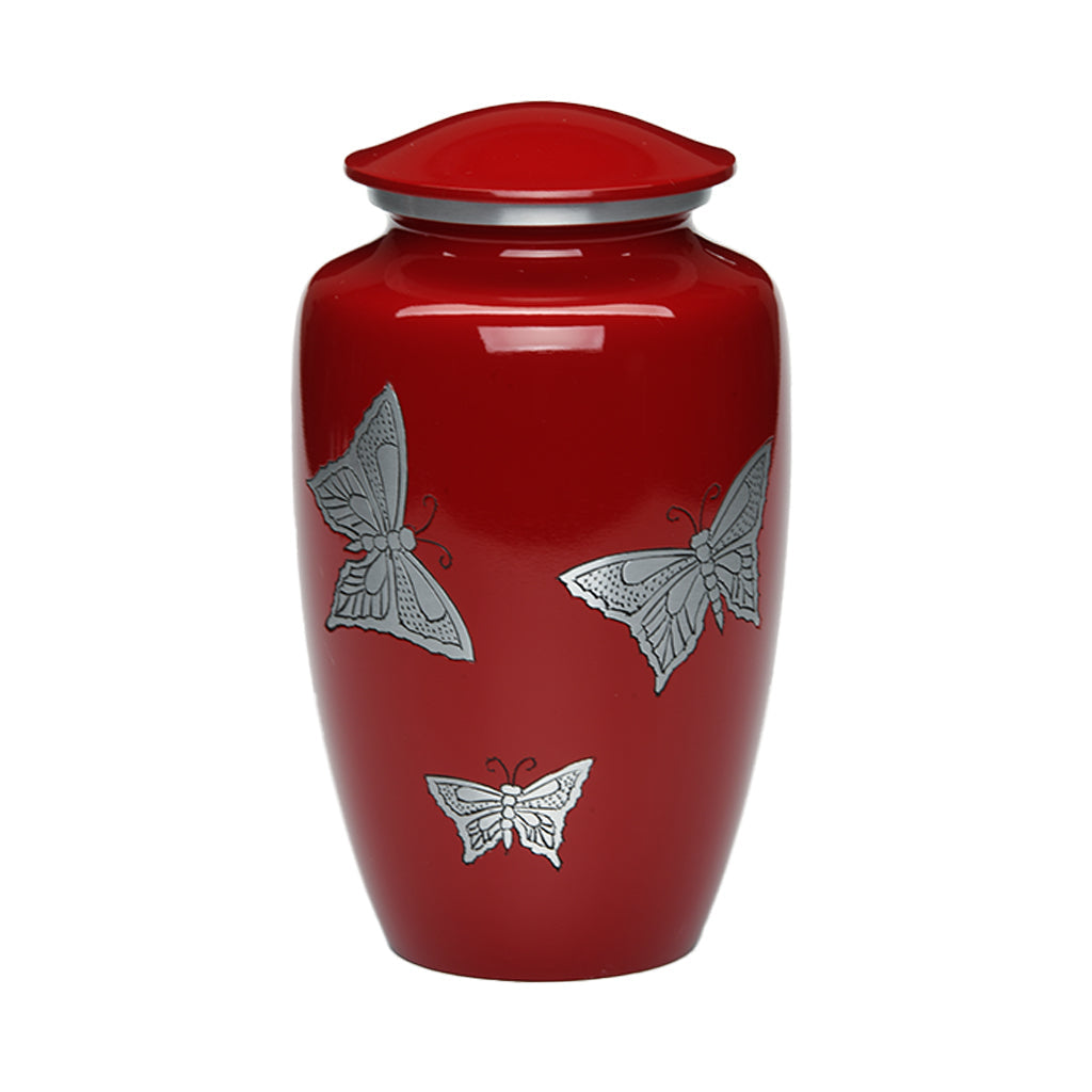 IMPERFECT SELECTION - ADULT -Classic Alloy Urn -2415– with engraved BUTTERFLIES