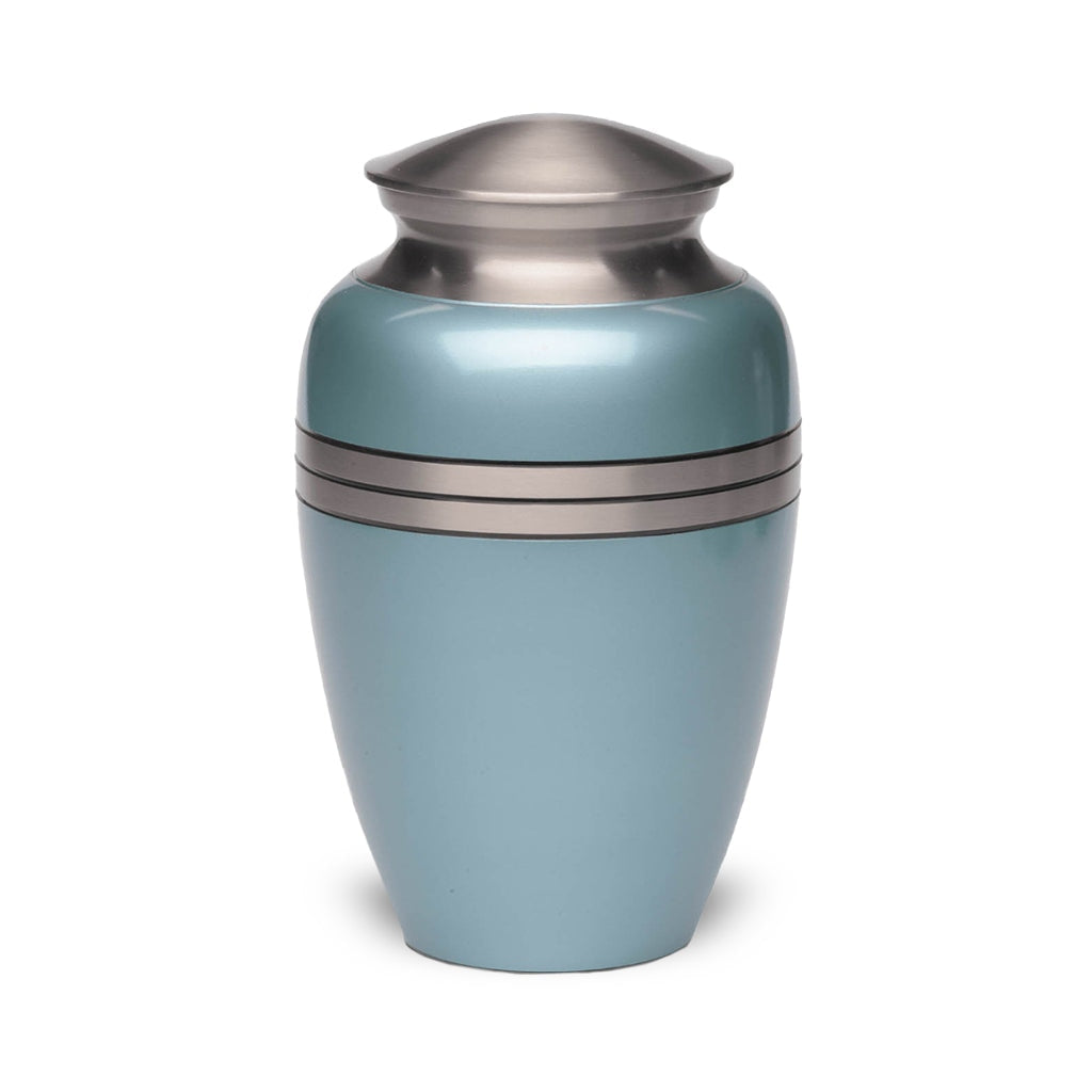CLEARANCE - ADULT Classic Brass -2480 Urn – Metallic Three Rings Blue