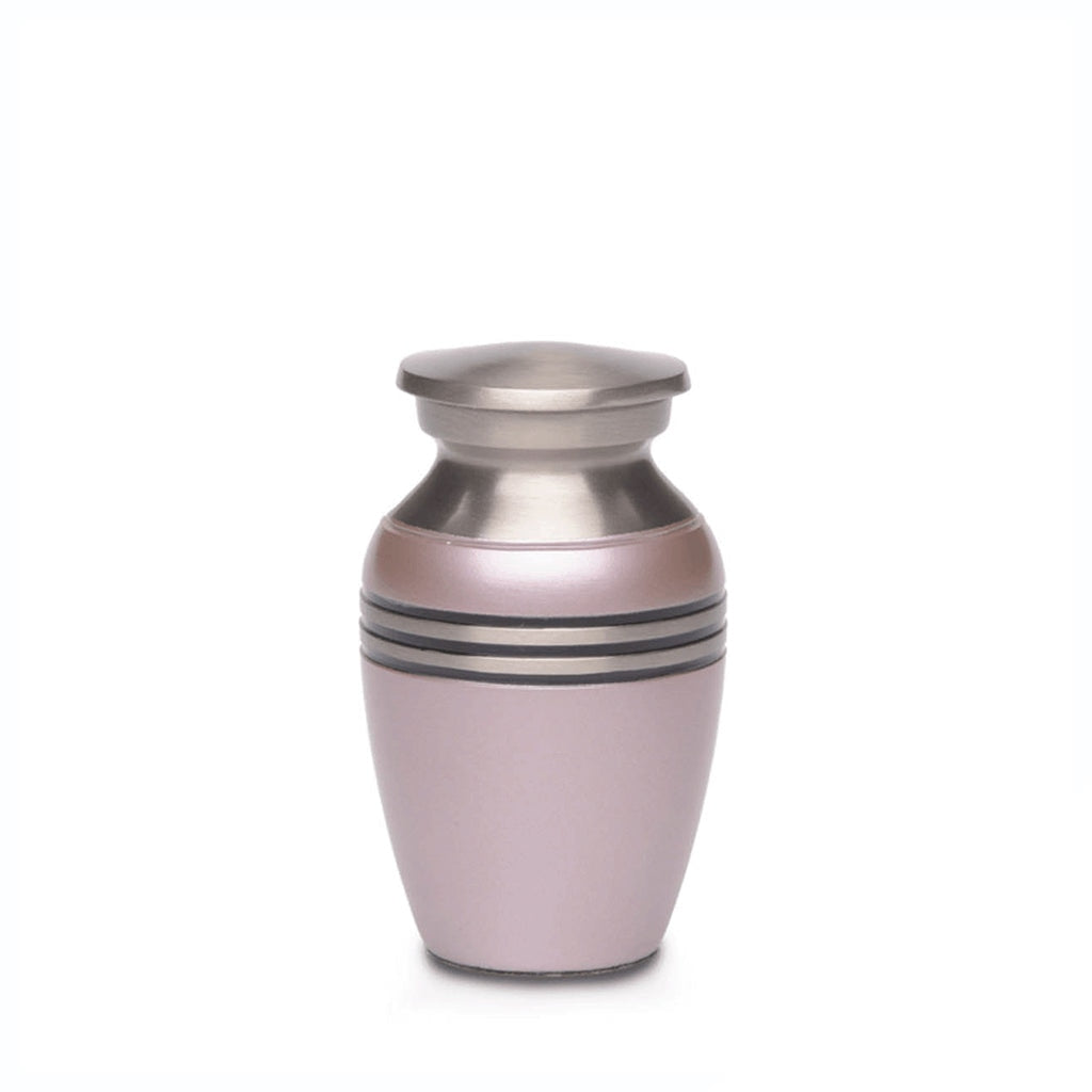 CLEARANCE - KEEPSAKE Classic Brass Urn -2480 – Metallic Finish - Three Rings Pink