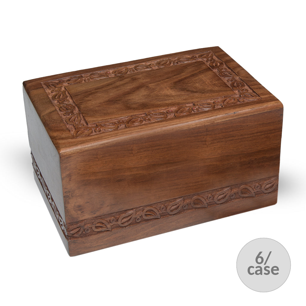 ADULT - Rosewood Jasmine Border Urn -2744- Slide-out Base - Case of 6