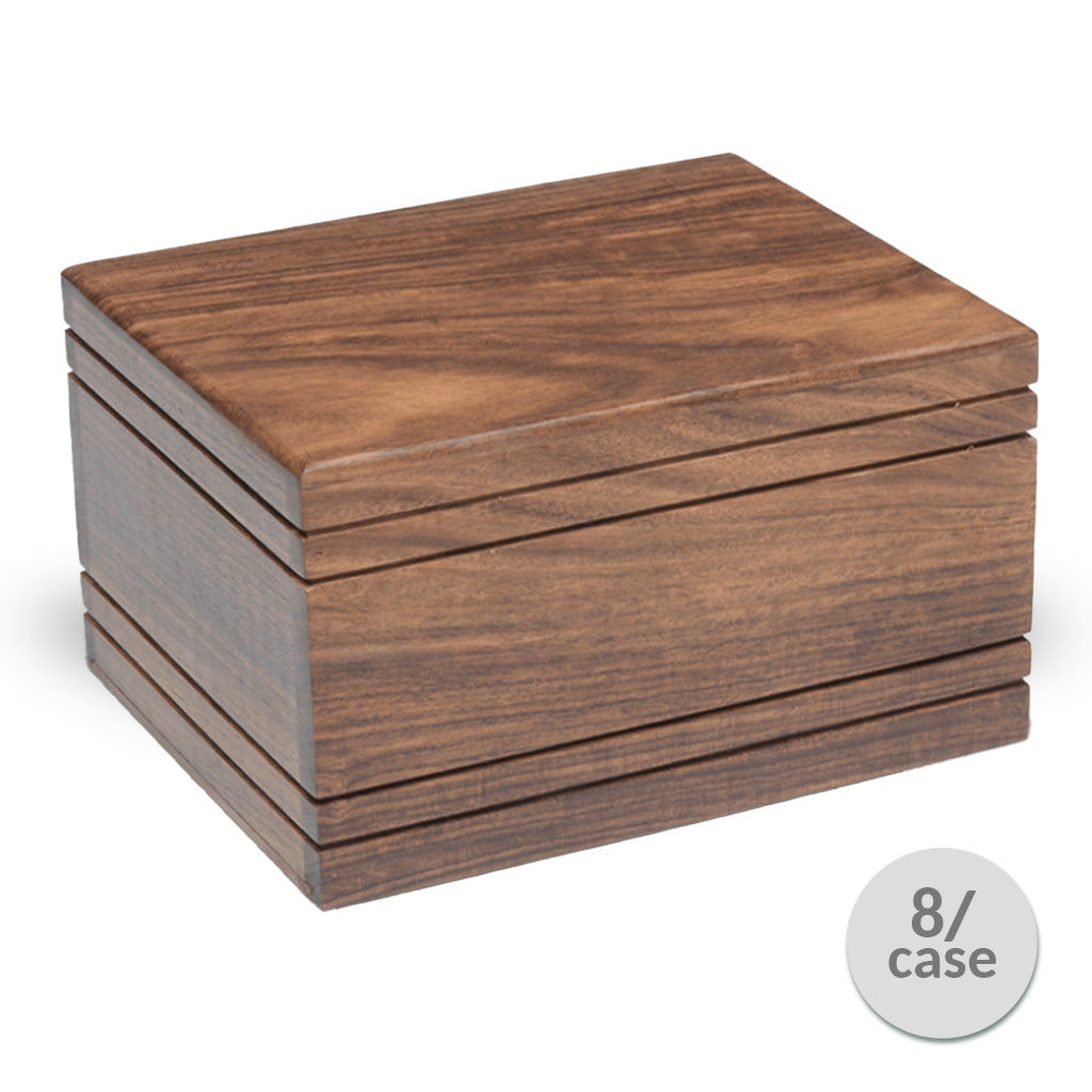 TEMPORARY CONTAINER Rosewood Urn -2791- Modern Design - Case of 8
