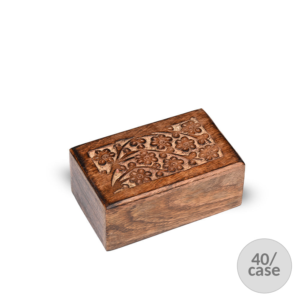 EXTRA SMALL Mango wood Urn -2820 - Tree of Life - Case of 40